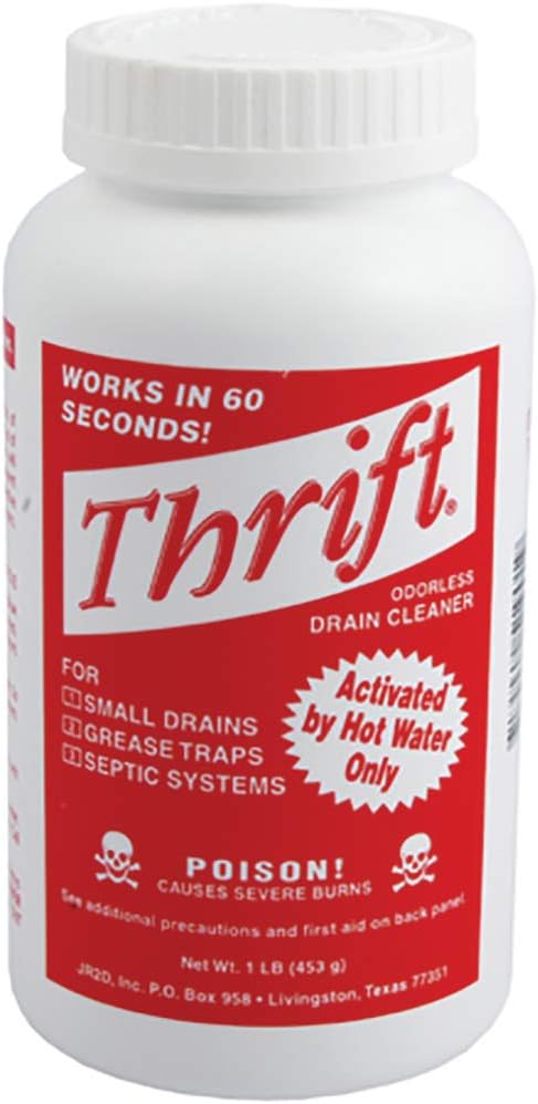 Thrift T-100 Alkaline Based 1-Pound Granular Drain Cleaner (Red, 2-Pack)