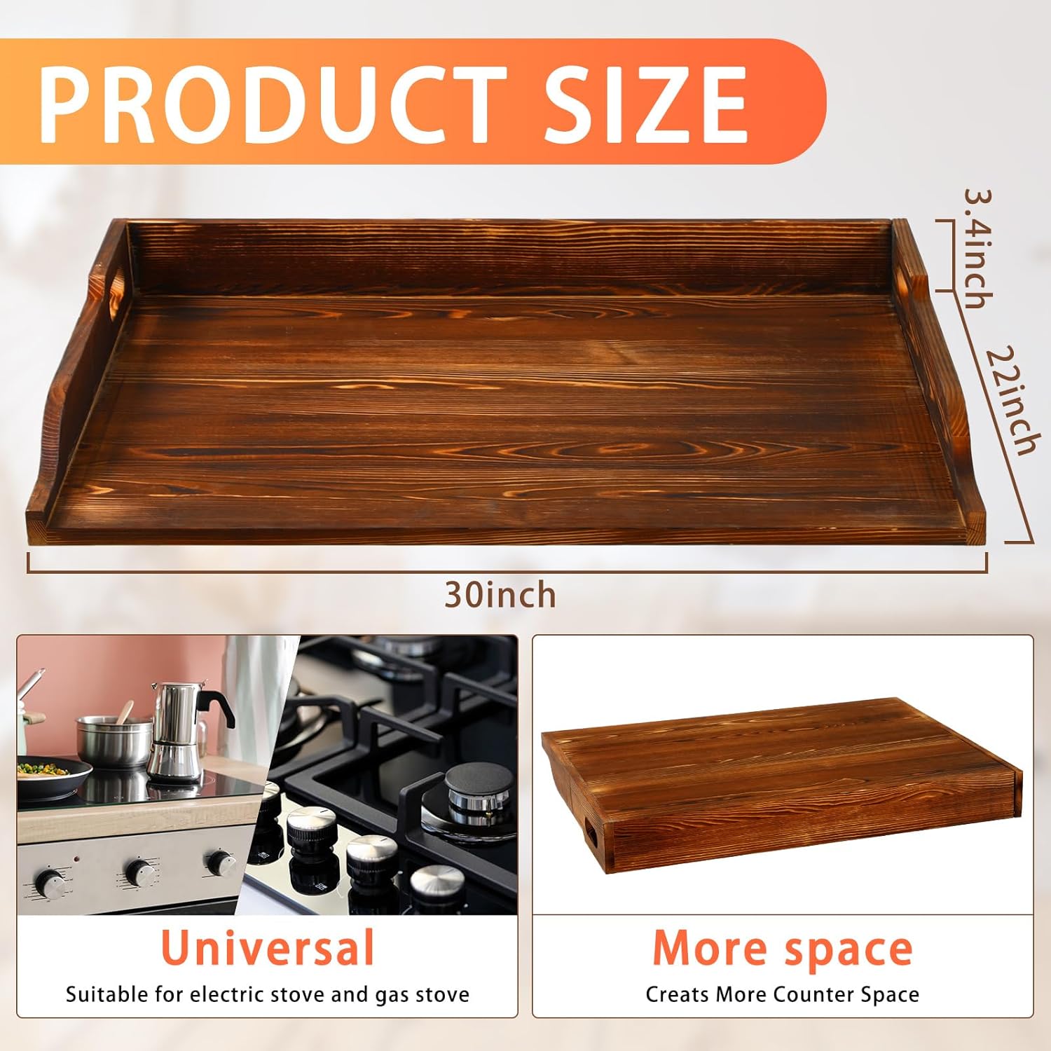 Wood Stove Top Cover Board 30 x 22 x 3.4 Inches for Glass Top Stove A9616