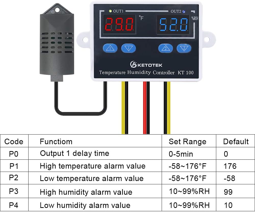 Digital Thermostat Module 120V Heating Cooling Humidification Dehumidification Control I41596