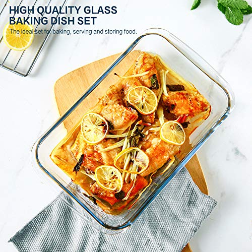 Glass Baking Dish Set with Plastic Lids, 8-Piece V3248