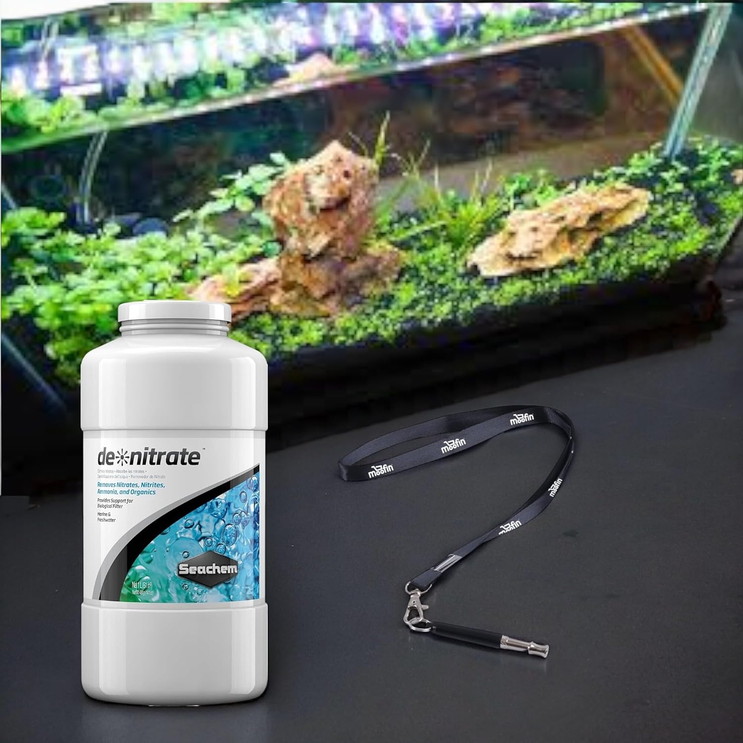 Denitrate Nitrate Remover for Aquarium Freshwater, 1.7 lbs, with Moofin SS Pet Training Whistle T78294