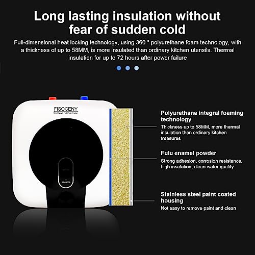 Fisoceny Mini Tank Water Heater 2.5 Gallons Under Sink Electric 110V G483134