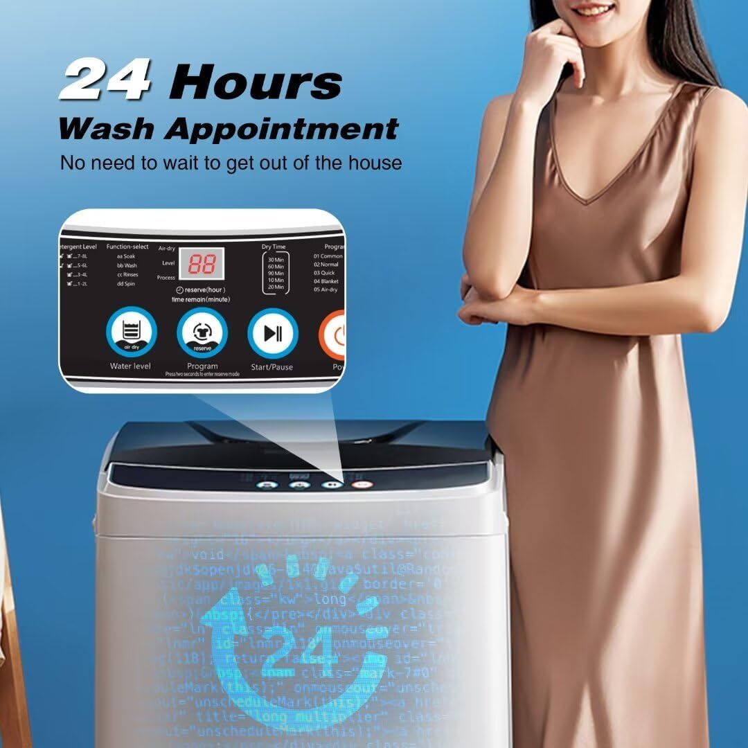 Compact Washer and Dryer Combo with LED Display, 10 Programs, 17.8LBS Z89912