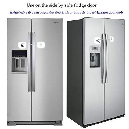 Fridge Lock with Key for Child Safety, White Y689