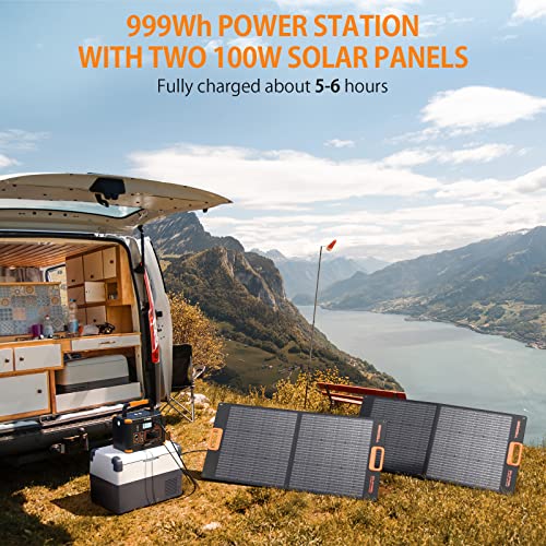 GRECELL Portable Power Station 1000W with Solar Panel X694