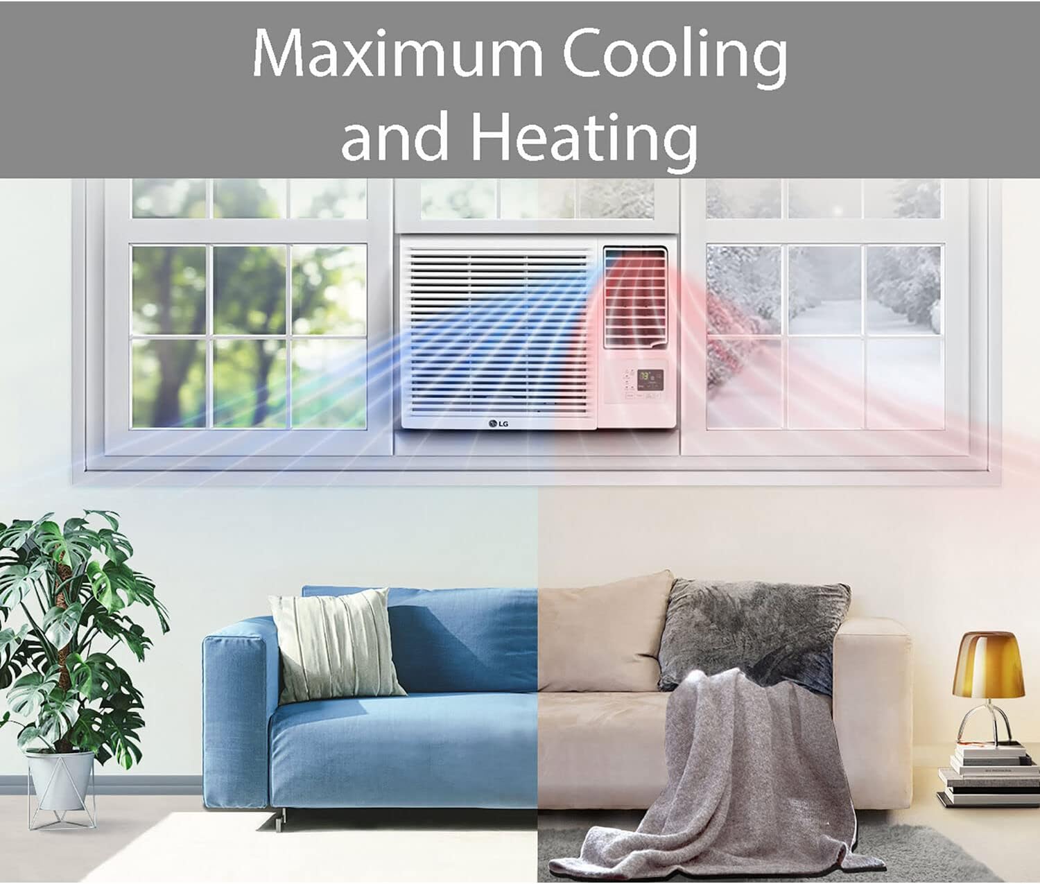 LG 23,000 BTU 230V Window-Mounted Air Conditioner with Supplemental Heat C191