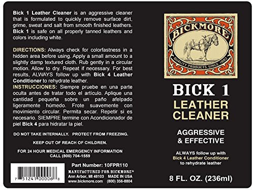 Bickmore Bick 1 Leather Cleaner for All Leather Colors Z44743