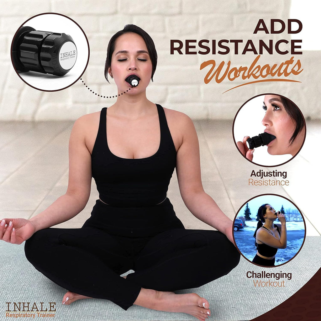 Inhale Respiratory Trainer Compact Lung Exercise Device with Medical Grade Silicone F632755
