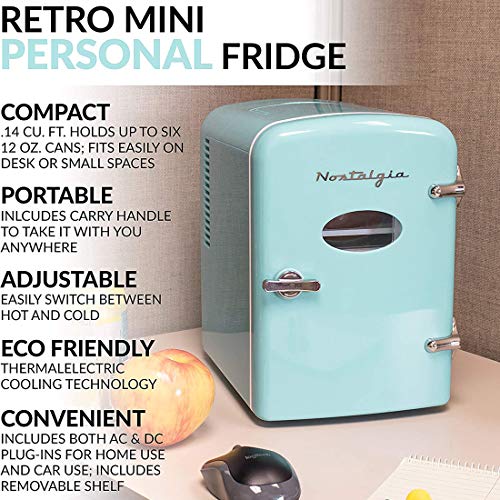 Nostalgia Retro 6-Can Personal Mini Fridge E346