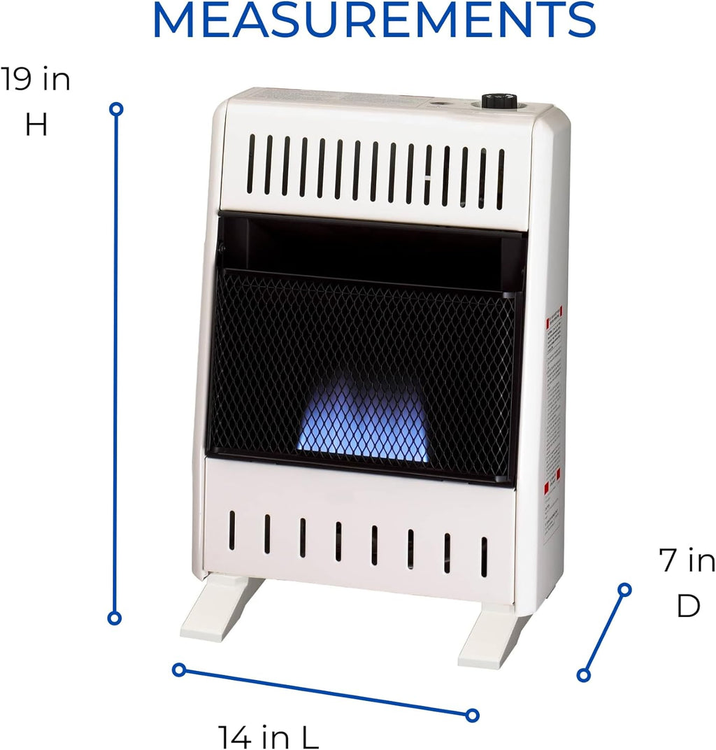 ProCom MN100TBA-B Ventless Natural Gas Blue Flame Space Heater, 10000 BTU, White H52826