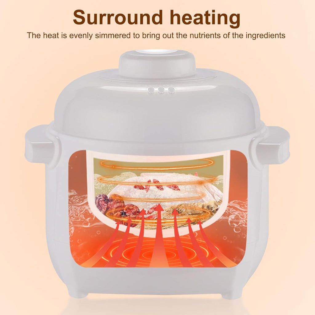 Mini Ceramic Stew Cooker Electric Soup Pot with PTC Heating F928