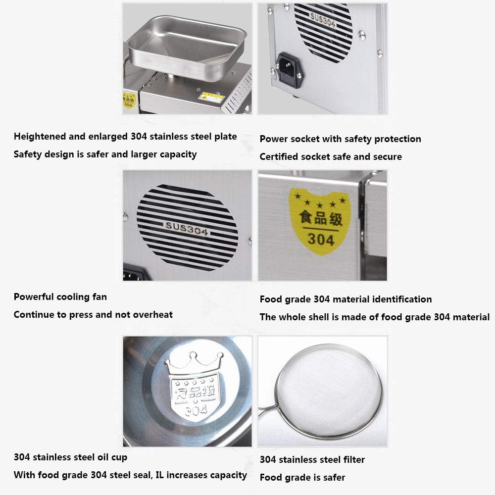 Commercial Oil Press Machine 304 Stainless Steel Nut Oil Extractor 610W Y323847