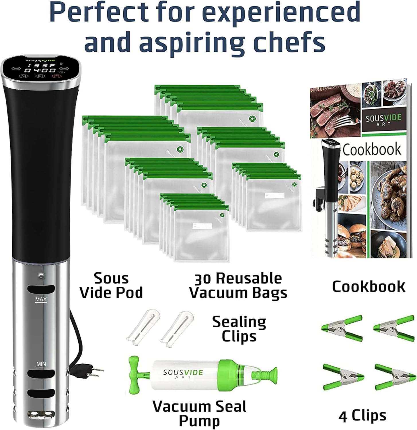 SOUSVIDE ART Sous Vide Immersion Cooker Kit with Digital Timer and Temp Control K88976