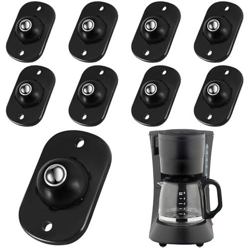 Self Adhesive Caster Wheels Stainless Steel Universal Wheel Roller 360 Degree Rotation Sticky Pulley for Trash Can, Bins Bottom,Storage Box, Small Furniture and Kitchen Appliances(8 Pieces)