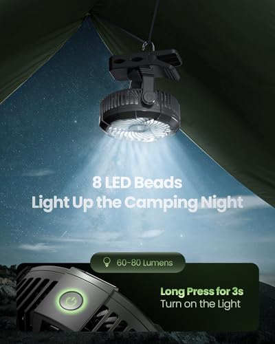 Gaiatop Camping Fan with LED Lights F1391