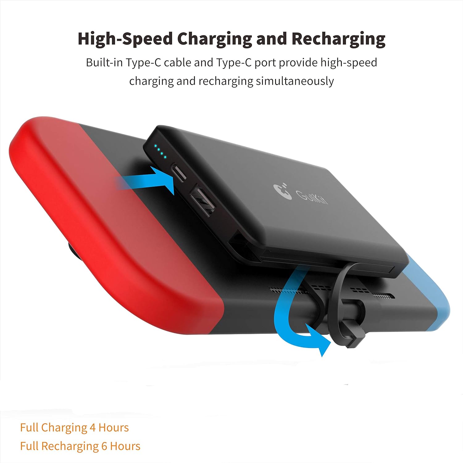 Portable Power Bank 10000mAh for Nintendo Switch and Smartphone Q580