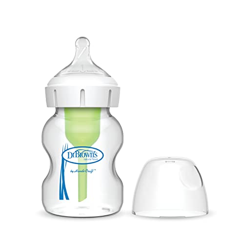 Dr. Brown’s Natural Flow® Anti-Colic Options+™ Wide-Neck Baby Bottle, 1 Pack, 0m+ O547