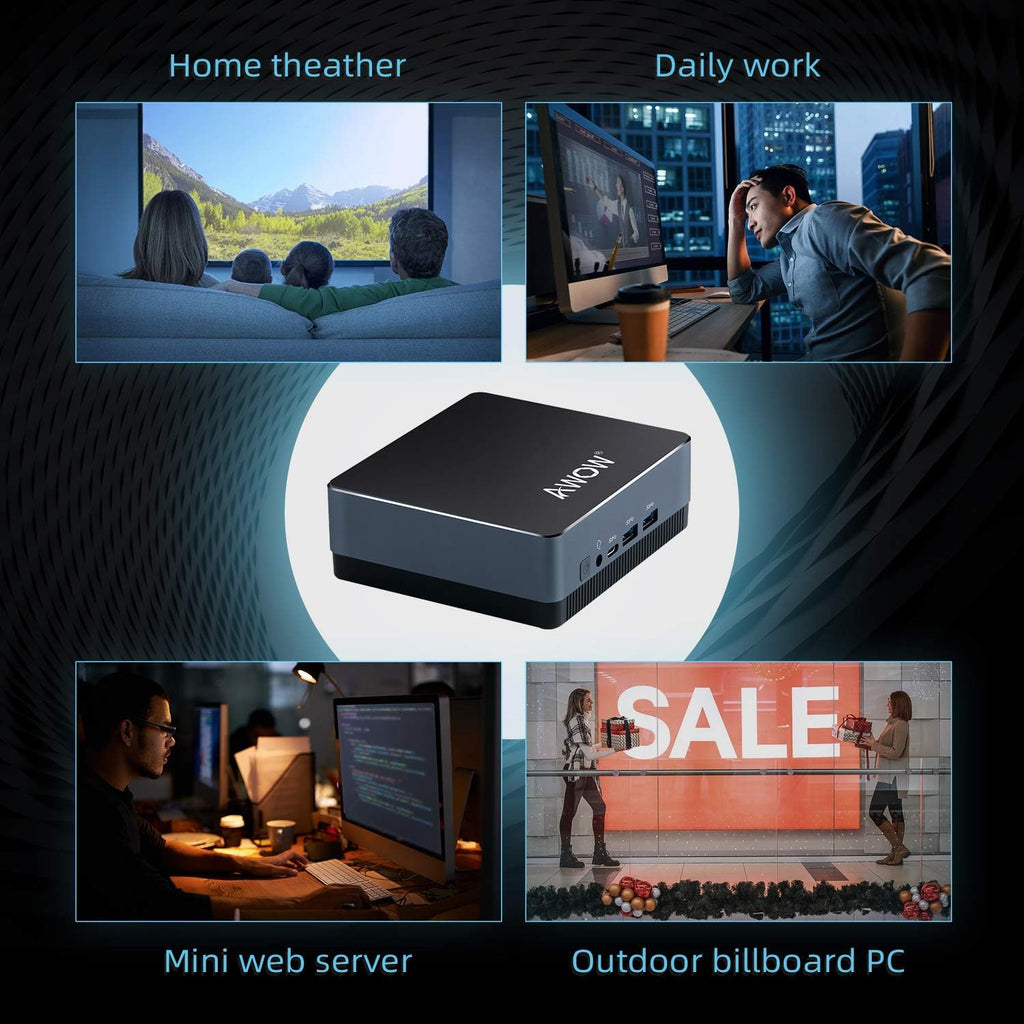 AWOW NY41 Mini PC Windows 10 Intel Celeron 8GB RAM 128GB SSD C8580