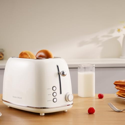 Roter Mond 2 Slice Retro Stainless Steel Toaster with Bagel & Defrost Function B737