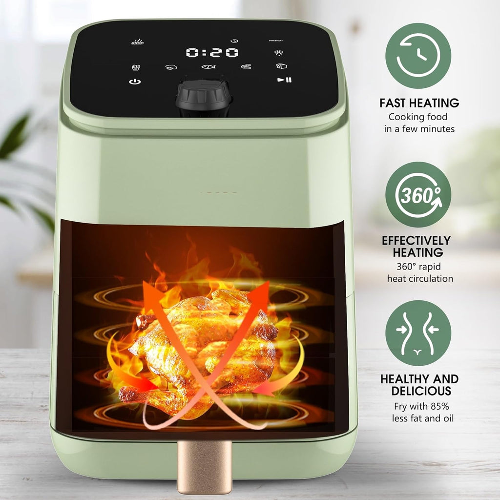 2 Quart Compact Air Fryer with Touchscreen and 8 Preset Modes R228