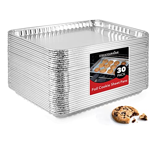 Stock Your Home Aluminum Pans Cookie Sheet Baking Pans Disposable Aluminum Foil Trays - Reusable and Durable Nonstick Baking Sheets – Disposable Cookie Sheet Foil Pans