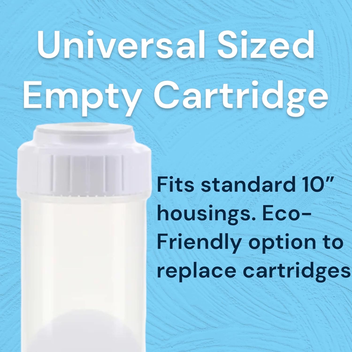 LiquaGen 2 Pack Clear Empty Water Filter Cartridge, 2.5 x 10 T613011