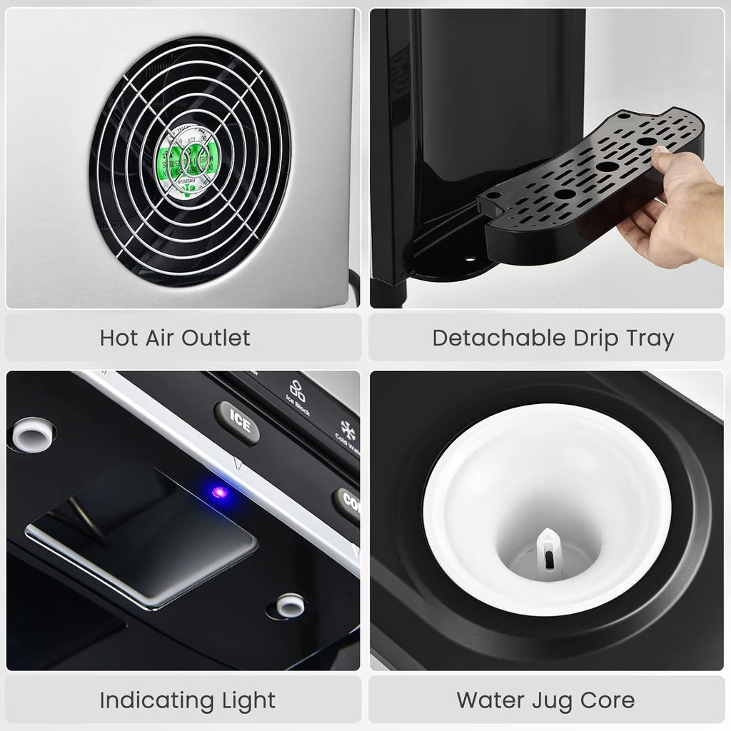 COSTWAY Water Dispenser with Ice Maker, 3-in-1 Countertop Hot Cold Cooler G403