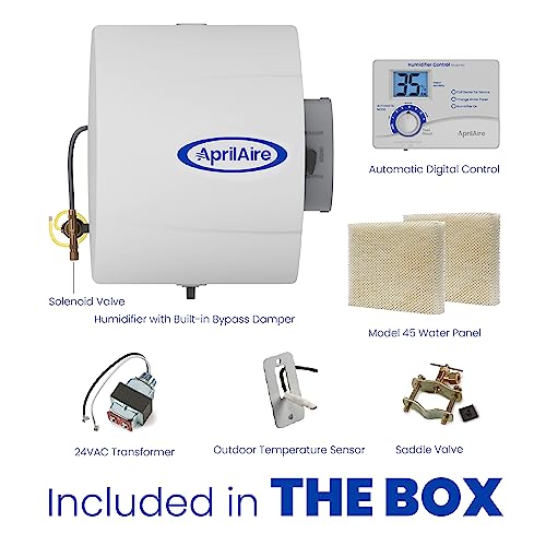AprilAire 400 Whole-House Humidifier, Automatic Water Saver, White T441829