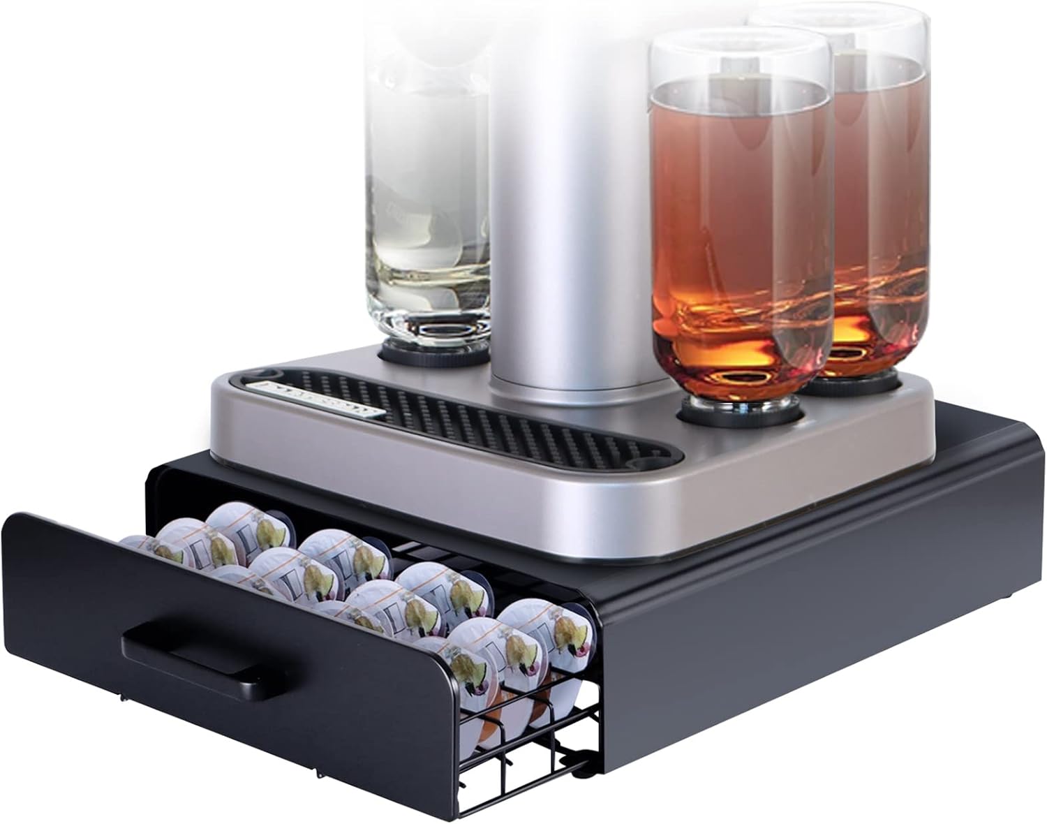 Premium Pod Holder for Bartesian Cocktail Capsules, Fits Under Bartesian Cocktail Machine & bev by BLACK+DECKER Cocktail Maker, Cocktail Capsule Drawer Counter Space Organizer (40 pods)