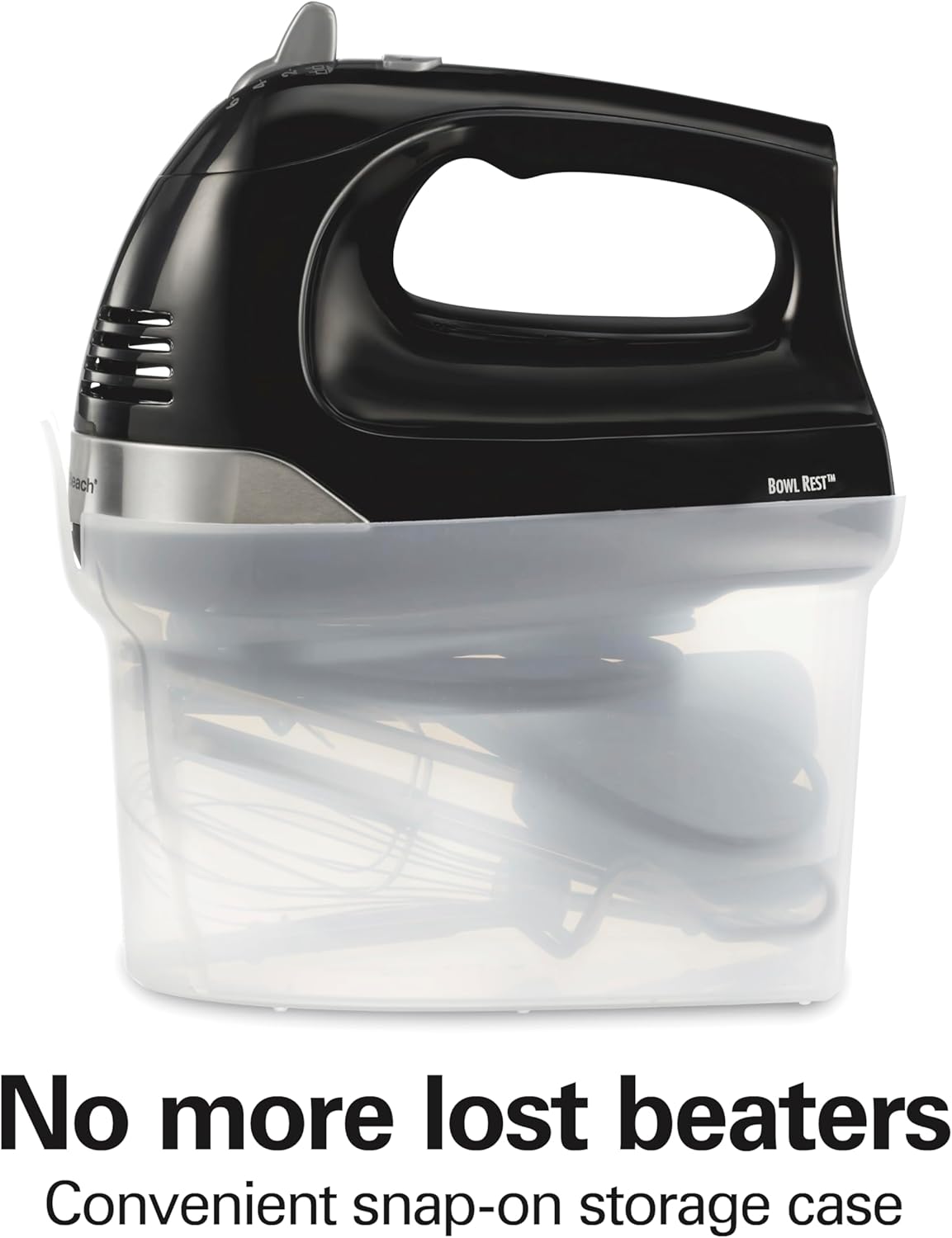 Hamilton Beach 6-Speed Hand Mixer with Storage Case, Whisk & Hooks Bundle with 3-Cup Food Chopper A1002