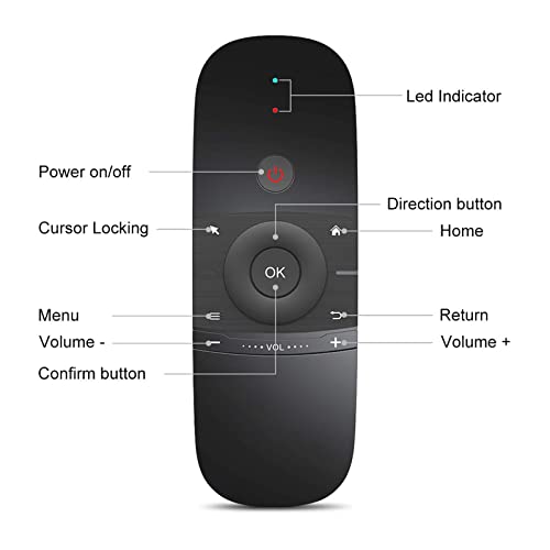 WeChip W1 Universal TV Remote Air Mouse, Wireless Keyboard 2.4GHz for Android TV Box/PC/Smart TV C97909