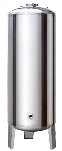 15 25 40 50 65 80 100 130 185 Gal Pressure Tank Stainless Steel/ Water Pressure Tanks for Water/ Well Pump, Vertical Water Storage Bladder Containers for Pressurized Water System - with Mounting Kit (