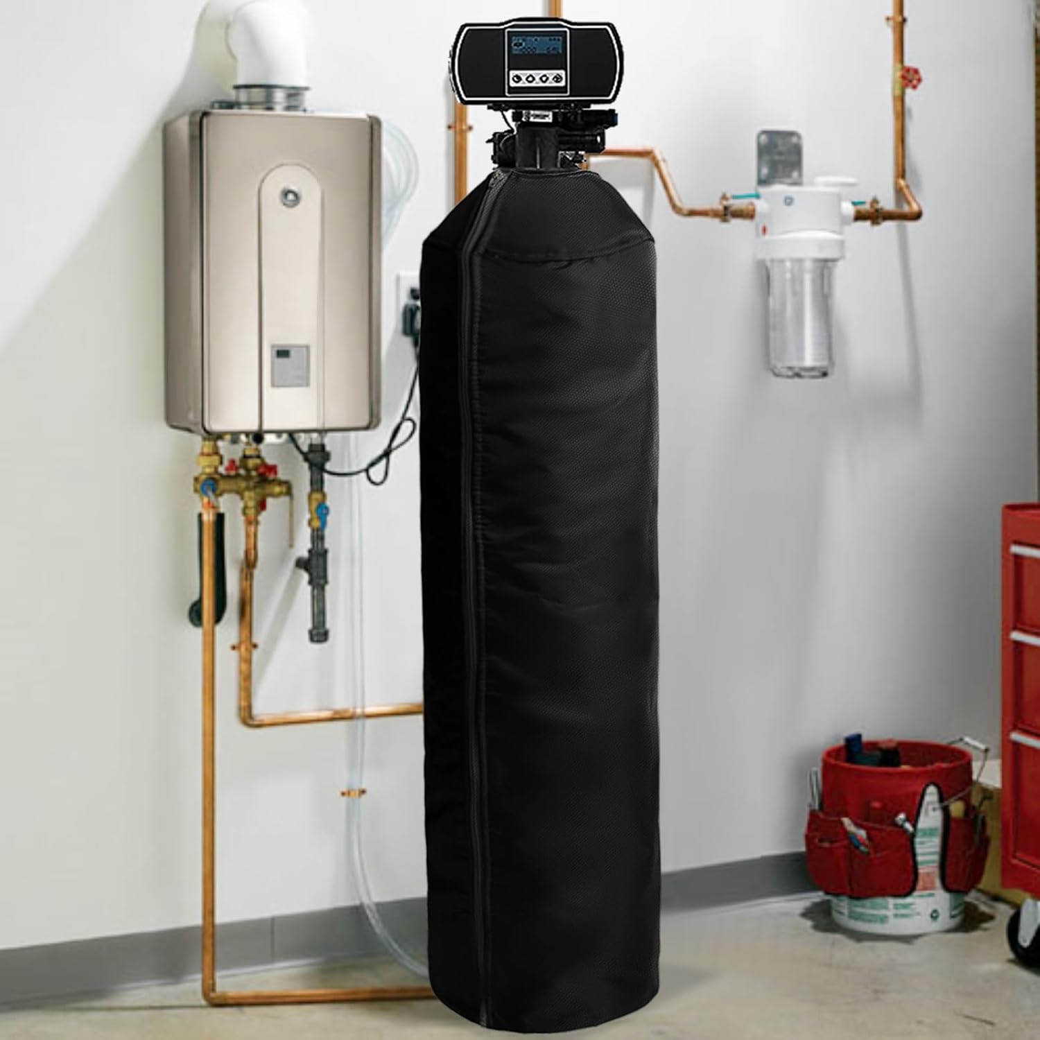 Outdoor Insulated Water Softener Tank Cover 13x54, Black J880206