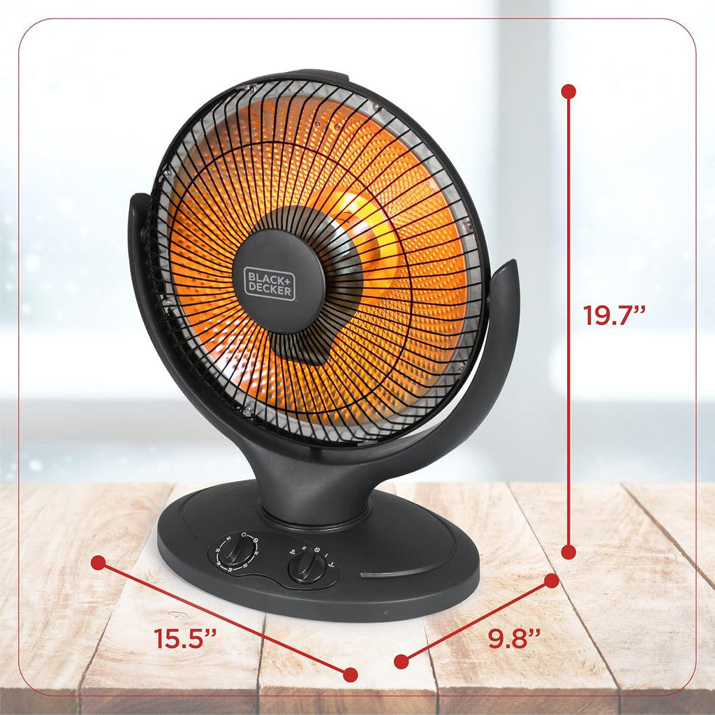 BLACK+DECKER Portable Oscillating Space Heater for Bedroom, Overheat Protection, Timer L36511