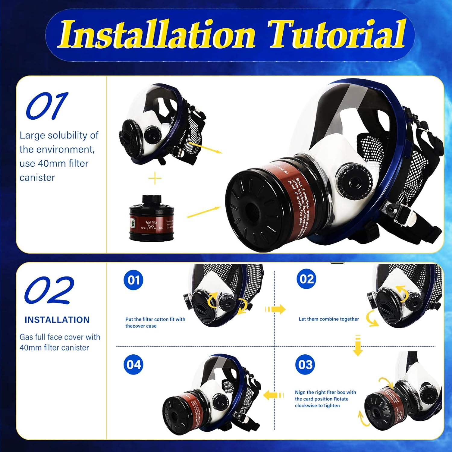 Tactical Gas Mask with 40mm Activated Carbon Filter P337808