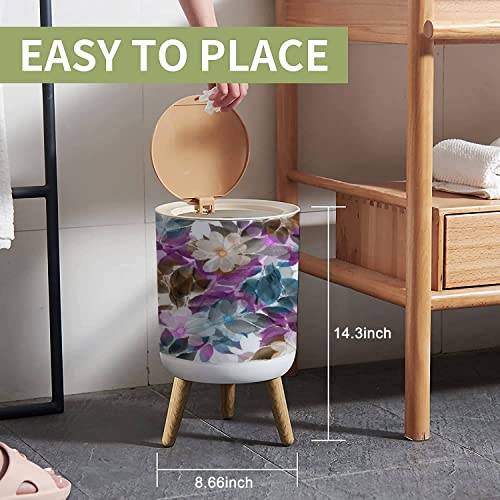 Small Trash Can with Lid for Bathroom Kitchen Office Bedroom Garbage Bin G84989