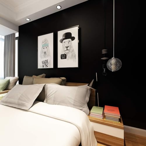Livelynine Black Peel and Stick Wallpaper U957