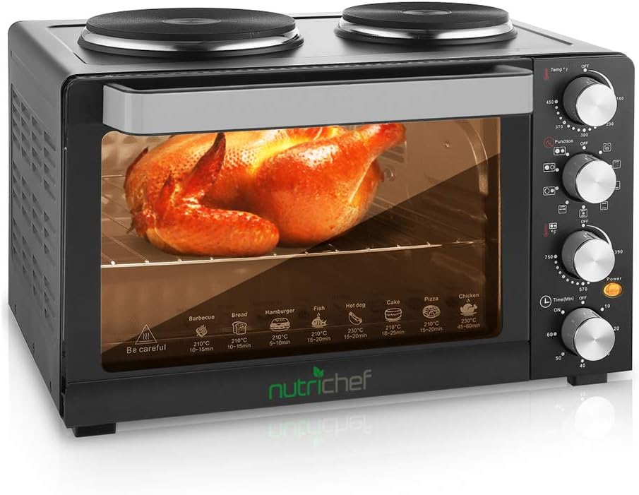 NutriChef 30 Quart Convection Oven with Rotisserie and Grill L885