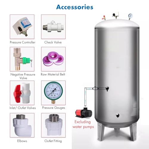 185 Gal Pressure Tank Stainless Steel for Well Pump M31860