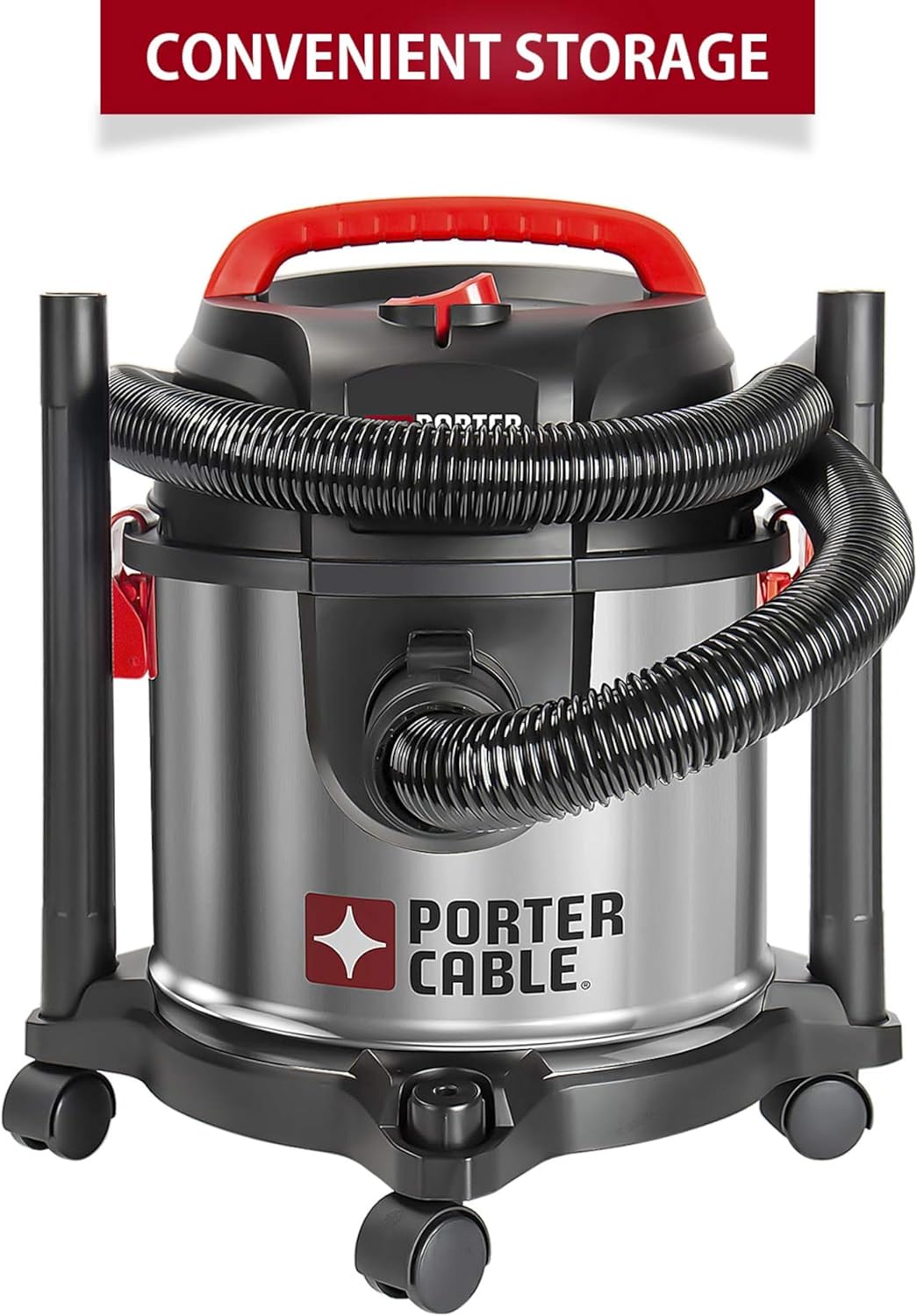 PORTER-CABLE PCX18301-4B 4 Gallon 4 HP Wet/Dry Vacuum, Stainless Steel Portable P1704