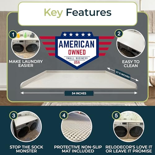 RELODECOR Washer and Dryer Countertop with Non-Slip Mat F27682