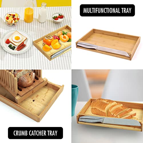 Bamboo Bread Slicer with Adjustable Cutting Board K106876