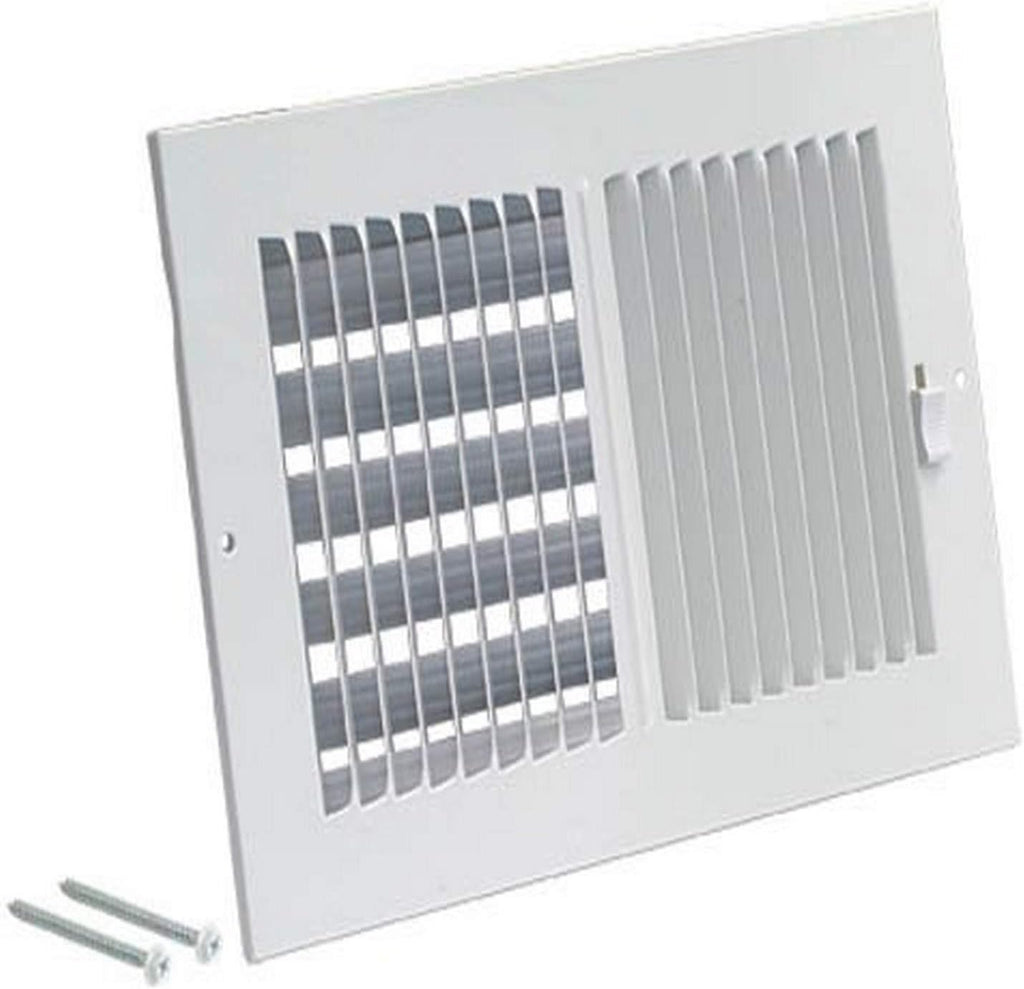 EZ-FLO 14 x 8 Inch (Duct Opening) White Air Vent Cover for Wall or Ceiling, Two-Way Ventilation Register, 15-3/4 Inch x 9-3/4 Inch (Overall Dimensions), Solid Steel HVAC Cover, 61662