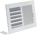 EZ-FLO 14 x 8 Inch (Duct Opening) White Air Vent Cover for Wall or Ceiling, Two-Way Ventilation Register, 15-3/4 Inch x 9-3/4 Inch (Overall Dimensions), Solid Steel HVAC Cover, 61662