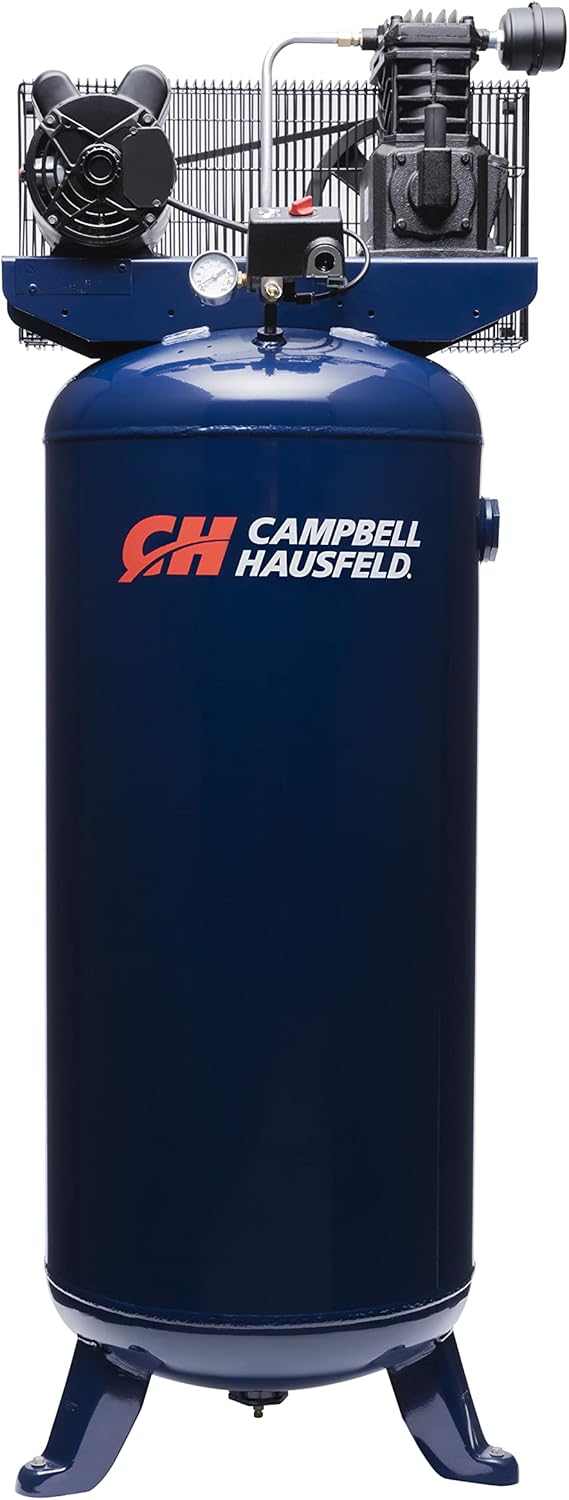 Campbell Hausfeld 60 Gallon 3.7 HP 230V Vertical Stationary Air Compressor (VT6195) Blue