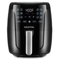 Gourmia Air Fryer Oven Digital Display Large AirFryer Cooker 12 1-Touch Cooking Presets, XL Air Fryer Basket 1500w Power Multifunction Black and Stainless Steel Accents FRY FORCE 360