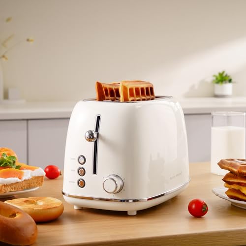 Roter Mond 2 Slice Retro Stainless Steel Toaster with Bagel & Defrost Function B737