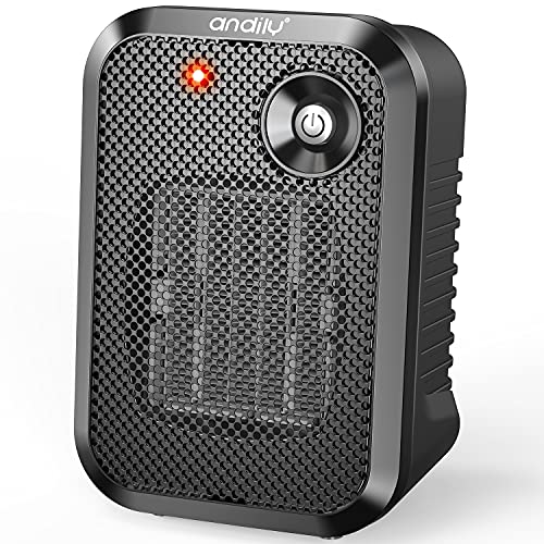 andily 500W Space Electric Small Heater for Home&Office Indoor Use on Desk with Safety Power Switch PTC, ETL Listed for Certified Safe use.4 Colors
