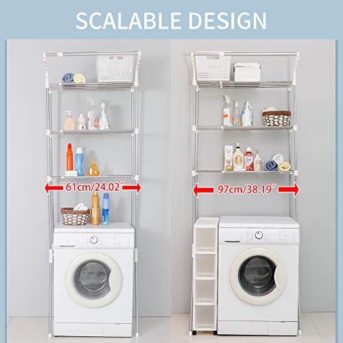 Hershii 3-Tier Over The Toilet Storage Rack with Hanging Rod I552