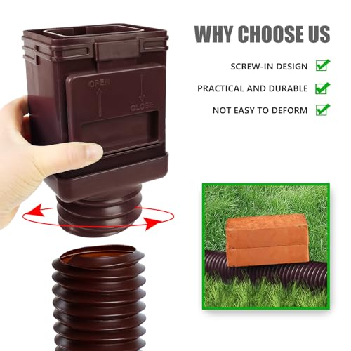 Pathneer 2 Pack Flexible Gutter Downspout Extensions with Leaf Filter, 57.5" Each S180